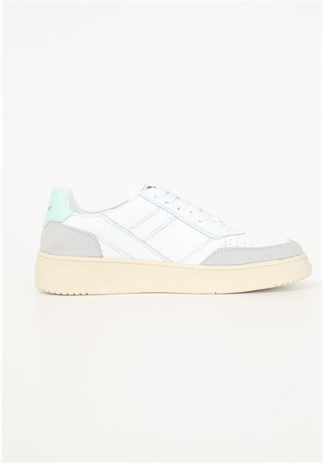 Unisex white faux leather sneakers with Maldives green back HINNOMINATE | HMCAW00006VERDE MALDIVE